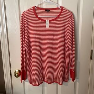 Talbots! NWT! Cute orange & white striped sweater- size 2XP